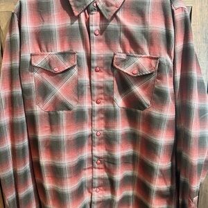 DIXXON Red and Black Casual Button Down Shirt